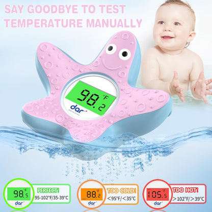 Skorter | AquaVeilig Baby Bath Thermometer – Digital Display with 3 Colors and Temperature Warning