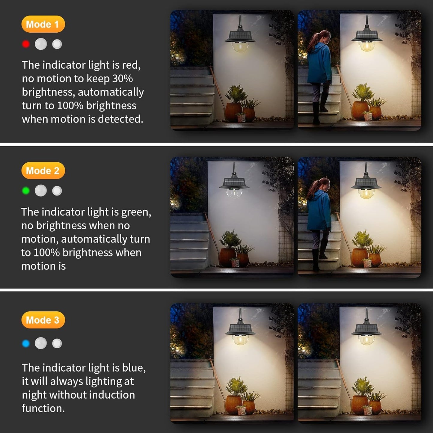 Skorter | Solar Motion Barn Wall Lights with 3 Modes & Gooseneck Design (2 Pack) – Halden