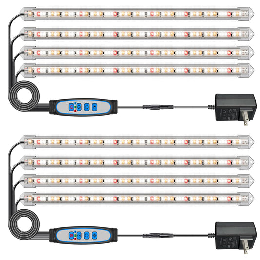 Skorter | Coal Sinus Plant Growth Light Strips, 240 LEDs Growth Light for Indoor Plants Full Spectrum with Upgraded Timer 6/12/16 Hours, 3 Spectrum Modes, Sun-like Growth Lamp for Seedlings Hydroponics Succulents, 2-Pack