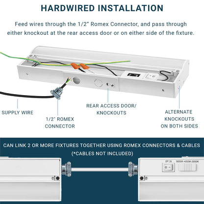 Skorter | Parmida Led Under Cabinet Lighting, 12" Dimmable, 9W, 3Cct, Etl Listed, White