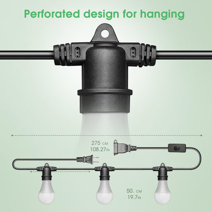 Skorter | Briignite Hanging Grow Light 5000K, Led Full Spectrum, 3 Replaceable Bulbs, 8.86Ft Cord