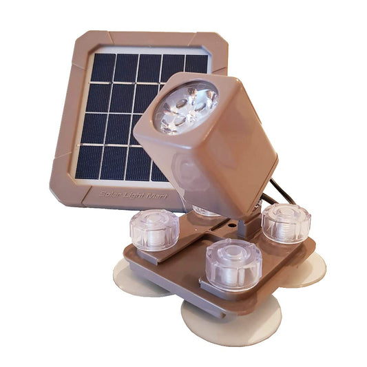 Skorter | Aquahex 60X Solar Underwater Spotlight - Waterproof LED Garden Lighting, Warm White, Brown