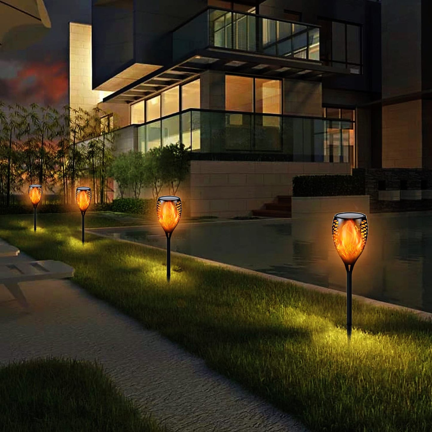 Skorter | Solar-Tiki-Torches | Solar-Torch Light with Flickering Flame