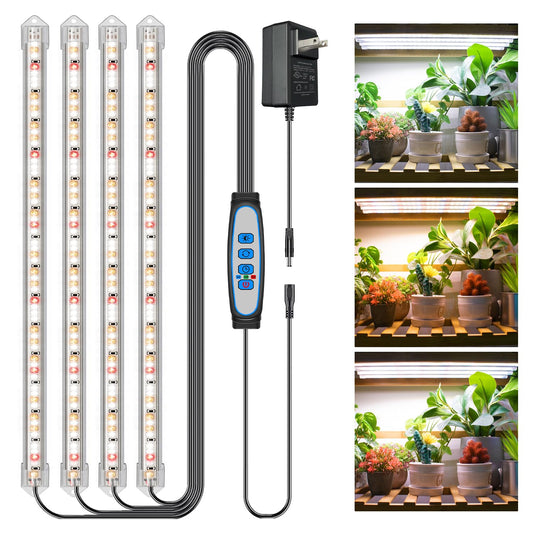 Skorter | Coal sinss Grow Light For Indoor Plants, 16" Full Spectrum Plant Grow Light Pole With Upgraded Timer 6/12/16 Hours, 3 Spectrum Modes, 240 Leds Sun Color Grow Light For Seedlings Hydroponics Succulent