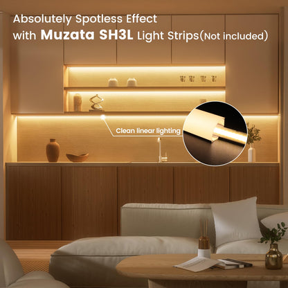 Skorter | Muzata 5Pack 3.3Ft Led Channel With Milk White Cover, Easy Installation Silver Aluminium Diffuser