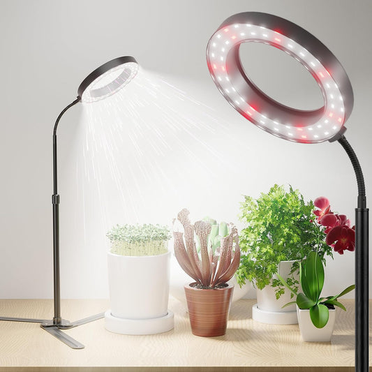 Skorter | Gooingtop Grow Light 50W, 6000K LED White Full Spectrum Plant Growth Lamp For Home Office Indoor Plants, Adjustable Height & Automatic Timer 4 8 12 Hours, Ideal For Microgreens Faster Growth