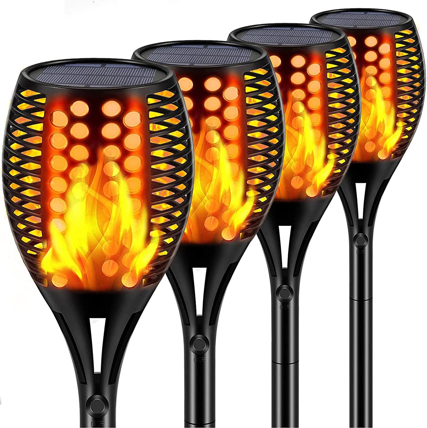 Skorter | FlameGlow Solar Tiki Torches | Flickering Flame Lights | Sustainable Garden Lighting