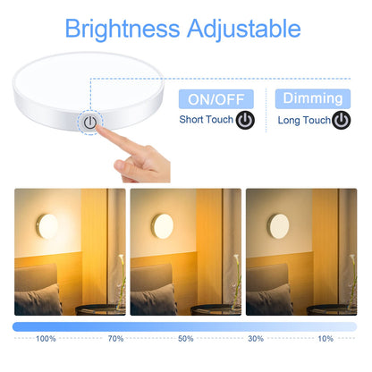 Skorter | Ferswe Dimmable Touch Lights, 3000K Rechargeable Led Tap Light - 2 Pack, Warm White
