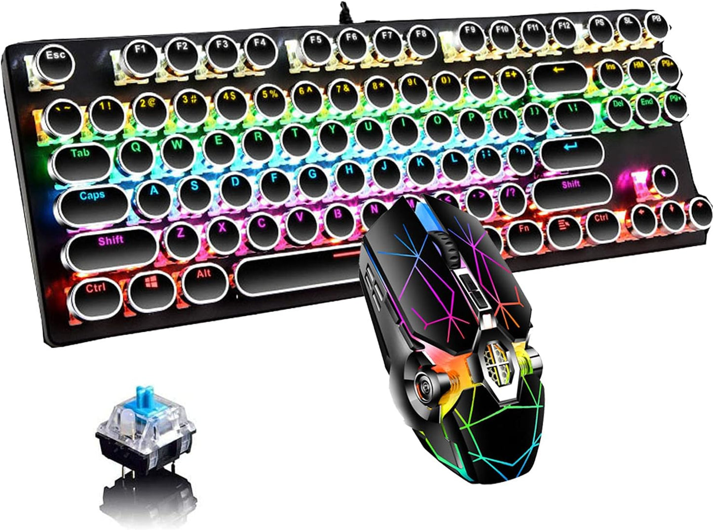 Skorter | 87-Key Mechanical Gaming Keyboard RGB Backlit Blue Switch