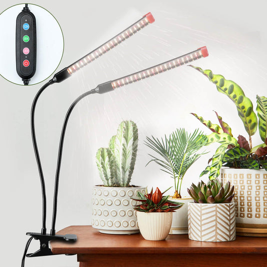 Skorter | Fecida Clip On Growth Light For Indoor Plants 2000 Lumen 18W, 2024 Brightest Led Plant Growth Light For House Plants, Bonsai, Potted Plant, Full Spectrum Growth Lamp With 4,8,12 Hours