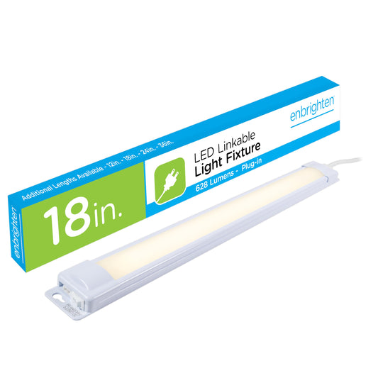 Skorter | Enbrighten 38846 White 18-Inch Plug-In Dimmable Table Lamp - Plastic Lighting Solution