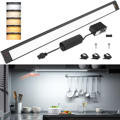 Skorter | Wobane 24"&quot; LED Under Cabinet Lighting, Touchless Dimming, Warm White To White, Black