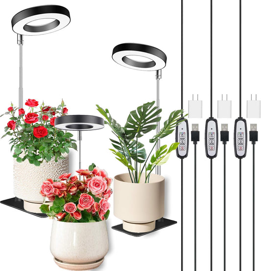 Skorter | Ej'S Supercar LED grow light for indoor plants, full spectrum, timer, 3-pack, adjustable