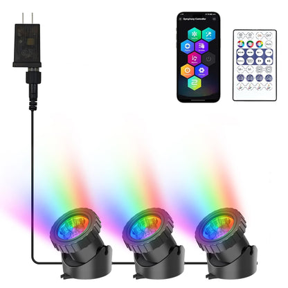 Skorter | Crepow Rgb Landscape Lights With Timer, Ip68 Waterproof Submersible Spotlights For Garden Pool (3-Pack)
