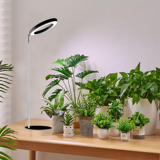 Skorter | Yadoker Plant Growth Light For Indoor Plant, Desk LED Growth Light, Height Adjustable, Automatic Timer With 8/12/16 Hours, 10-Level Brightness, Ideal For Small Plant Growth