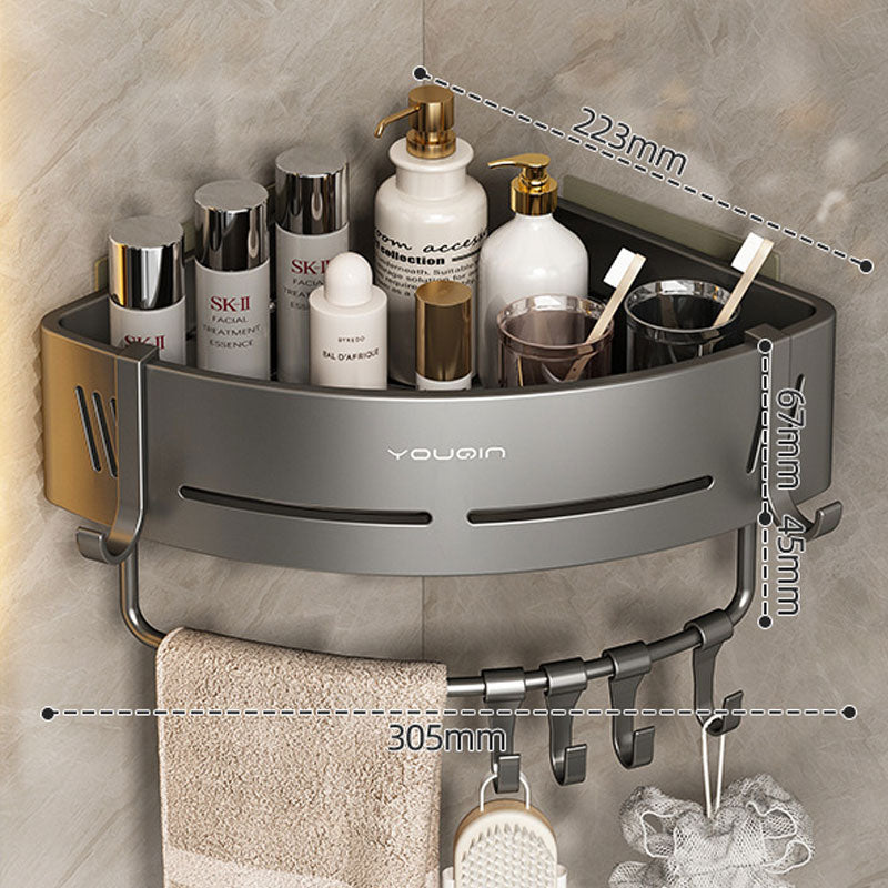 Skorter | EasyCorner Aluminum Shelf – Self-Adhesive Bathroom Corner Storage without Drilling