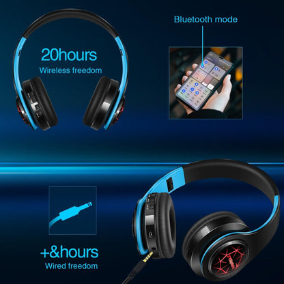 Skorter | Over-Ear v5.3 Bluetooth Headphones - Stereo & LED Light