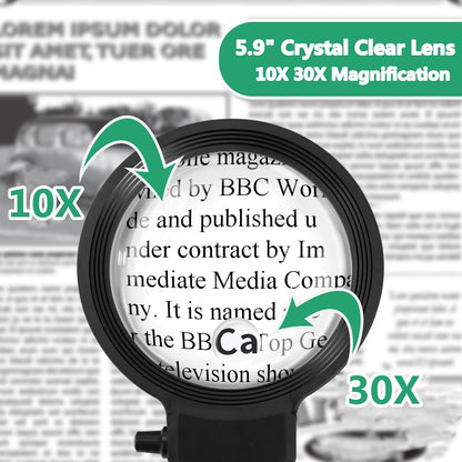 Skorter | Full-Page Magnifying Glass with LED Light – Hands-Free Reading Aid for Books, Crafts & Hobbies