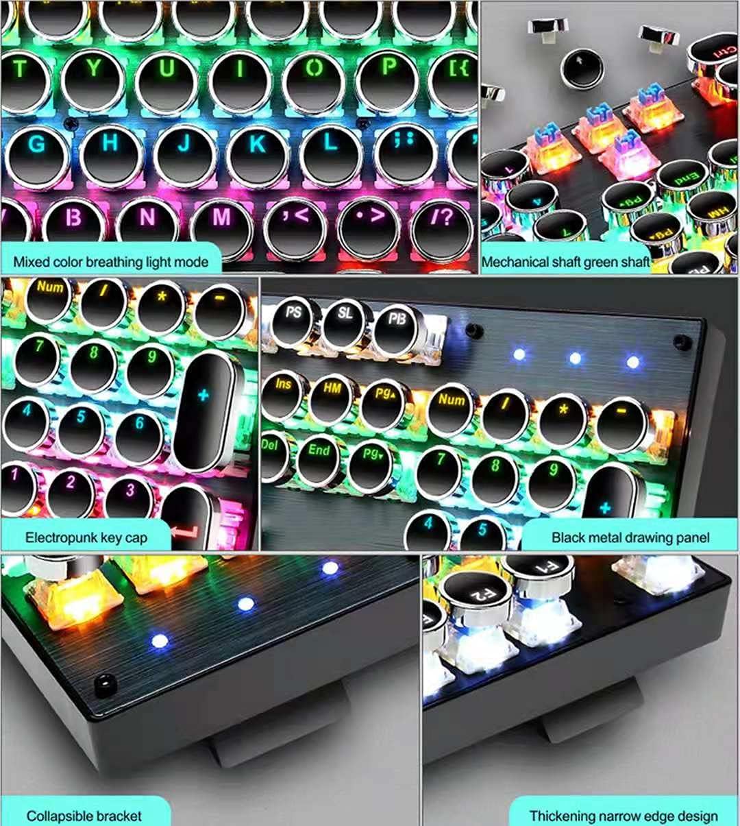 Skorter | 87-Key Mechanical Gaming Keyboard RGB Backlit Blue Switch