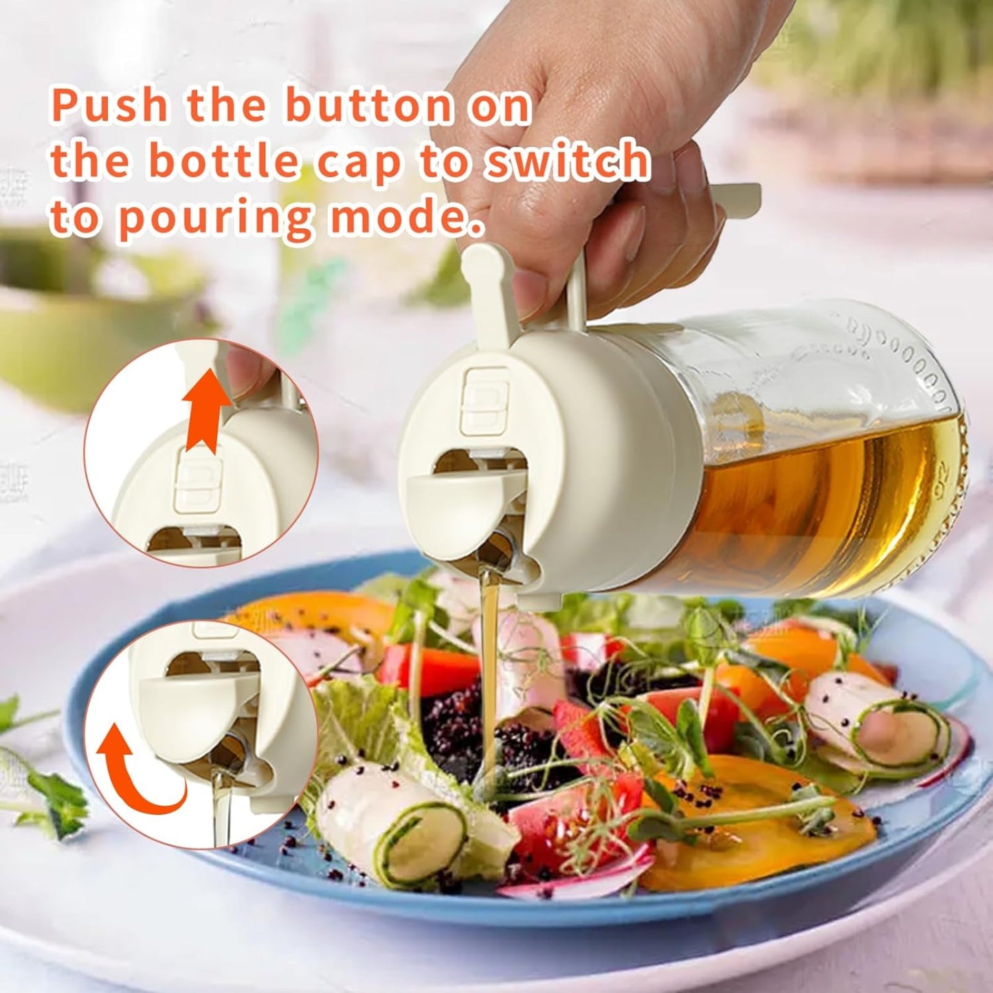 Skorter | 2-in-1 Oil Dispenser Bottle | Oil Sprayer and Dispenser | Healthy Cooking