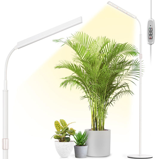 Skorter | Foxgarden® Growth Light, Full Spectrum Plant Lighting Strip With Stand For Indoor Plants, 47.2-63 Inches Height Adjustable, Strong Growth Lamp With Automatic On/Off Timer 4/8/12H, 4 Dimmable Brightness, White