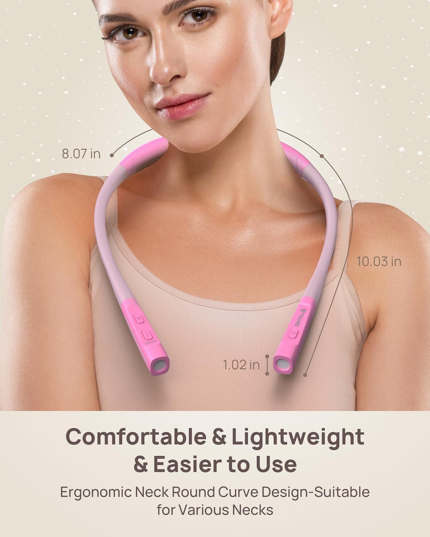 Skorter | Trond LED Neck Reading Light - 3 Colors, 3 Brightness Levels, Rechargeable, Eye-Friendly, Rose Red