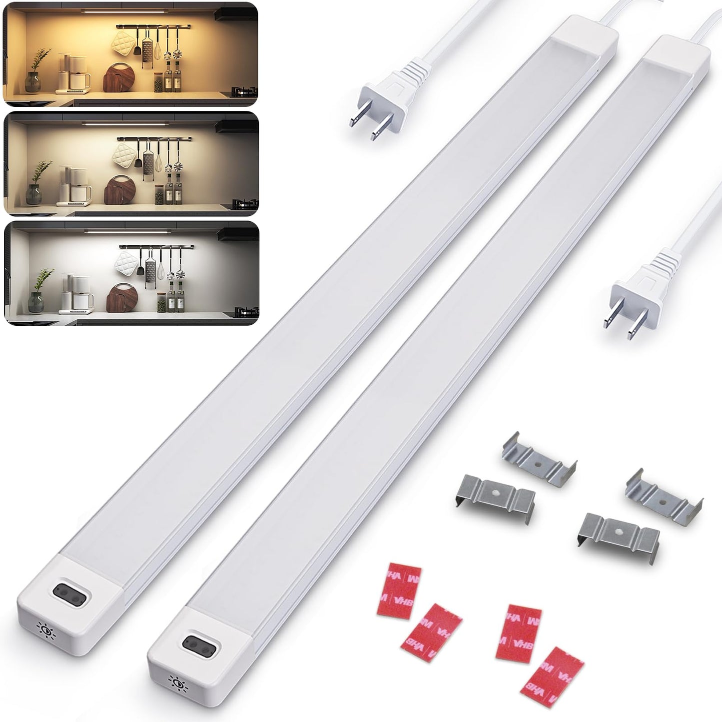 Skorter | Myplus 16" LED Under Bench Light, Motion Sensor, 450 Lumen, 5 Color Options, 2-Pack