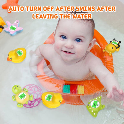 Skorter | AquaVeilig Baby Bath Thermometer – Digital Display with 3 Colors and Temperature Warning