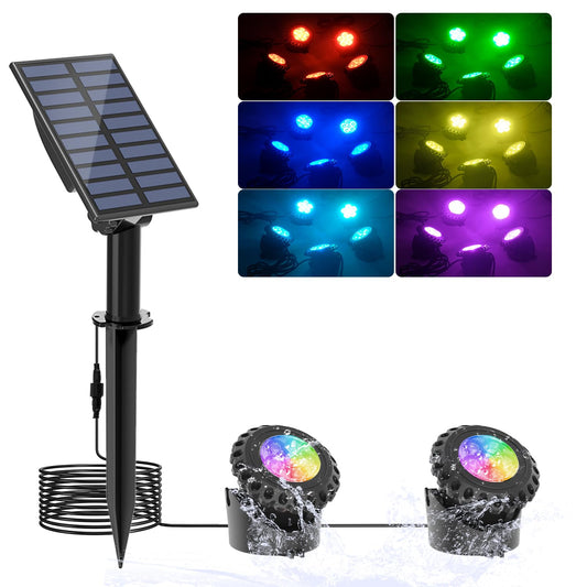 Skorter | T-Sun Sol Rgb Female Light - Ip68 Waterproof Submersible Led For Aquarium & Garden (2 Lights)