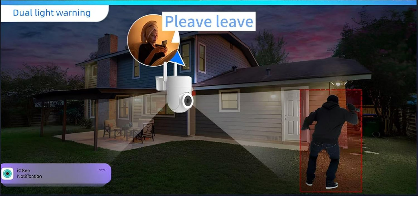 Skorter | Outdoor & Indoor Security Camera 2K 355° View with Night Vision