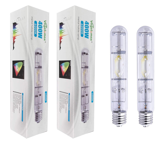 Skorter | Vegelumax Mh 400Watt Metal Halide Hid Grow Light Bulb Lamp With High Par Enhanced Blue And Violet Spectrum For Horticulture Vegetative Growth, Cct 6000K, 36,000Lumens, E39 Base, 2Pack