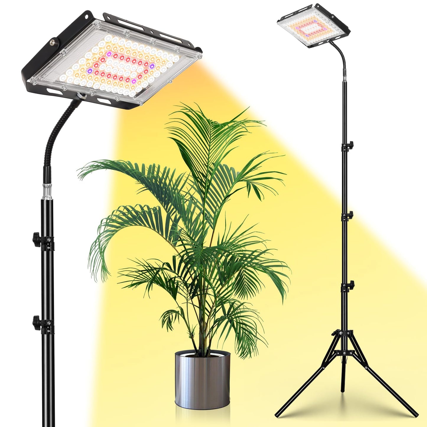 Skorter | Lbw Stand Growth Light For Indoor Plants, Full Spectrum 96 Leds Plant Growth Light, Upgraded Floor Grow Lamp With Adjustable Tripod Stand 21-68In, On/Off Switch, Ideal For Tall Large Living Room Plants Growth