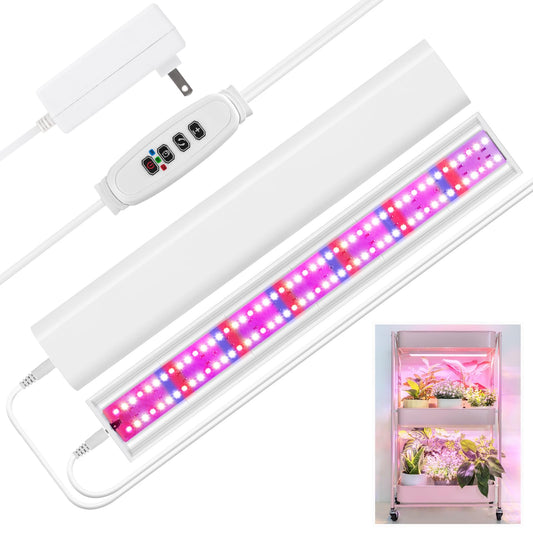 Skorter | Foxgarden® Growth Light Strip for Indoor Plants, Red Blue White Full Spectrum, 192 LED Bright Growth Lamp with Automatic On/Off Timer 4/8/12H, 10 Dimmable Brightness Levels, 2 Packs