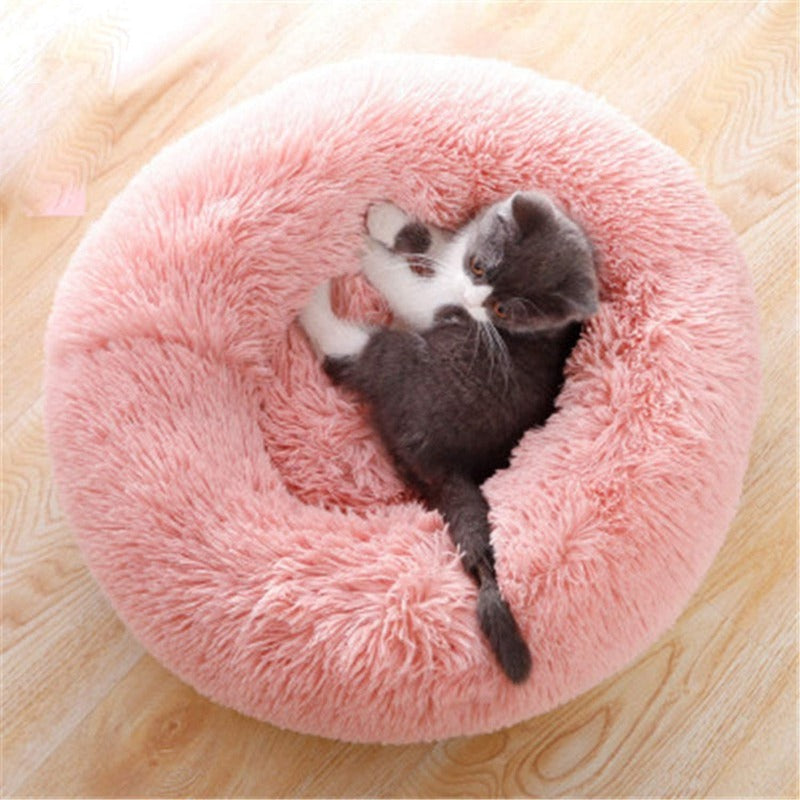 Skorter | PawNest Calming Donut Cat Bed | Round Plush Nest | Stress-Reducing & Cozy | Perfect for Cats & Small Dogs