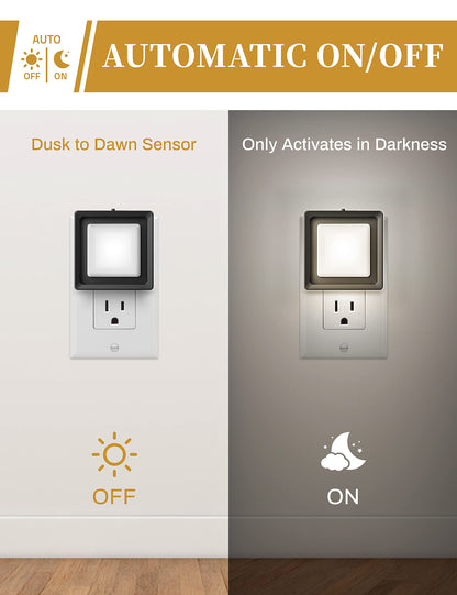 Skorter | Doresshop LED Night Light, 4 Pack Dusk Till Dawn Sensor, Daylight White For Home And Kids