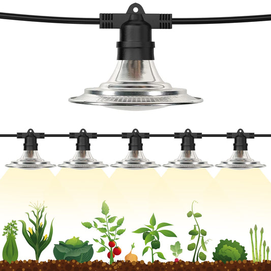 Skorter | 6-bulb outdoor LED grow lights, full spectrum waterproof light string for greenhouse