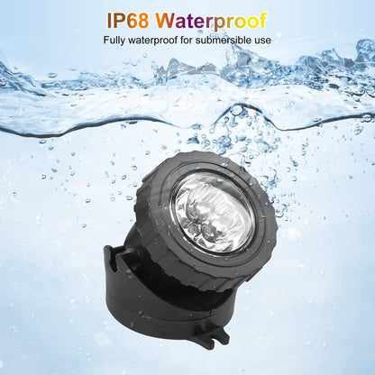 Skorter | Crepow Cold White LED Pond Light, Waterproof Submersible Spotlight for Garden & Aquarium (3-Pack)