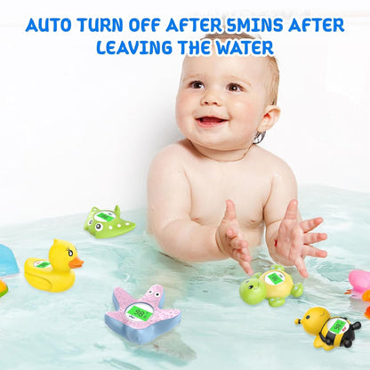 Skorter | AquaVeilig Baby Bath Thermometer – Digital Display with 3 Colors and Temperature Warning