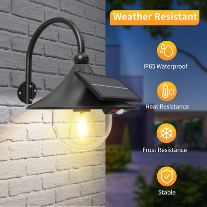 Skorter | Solar Motion Barn Wall Lights with 3 Modes & Gooseneck Design (2 Pack) – Halden