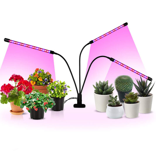 Skorter | Ipower 60 Led Grow Light - Full Spectrum, 3 Tubes, Adjustable Goose Neck Mount, 10 Dimmable Levels