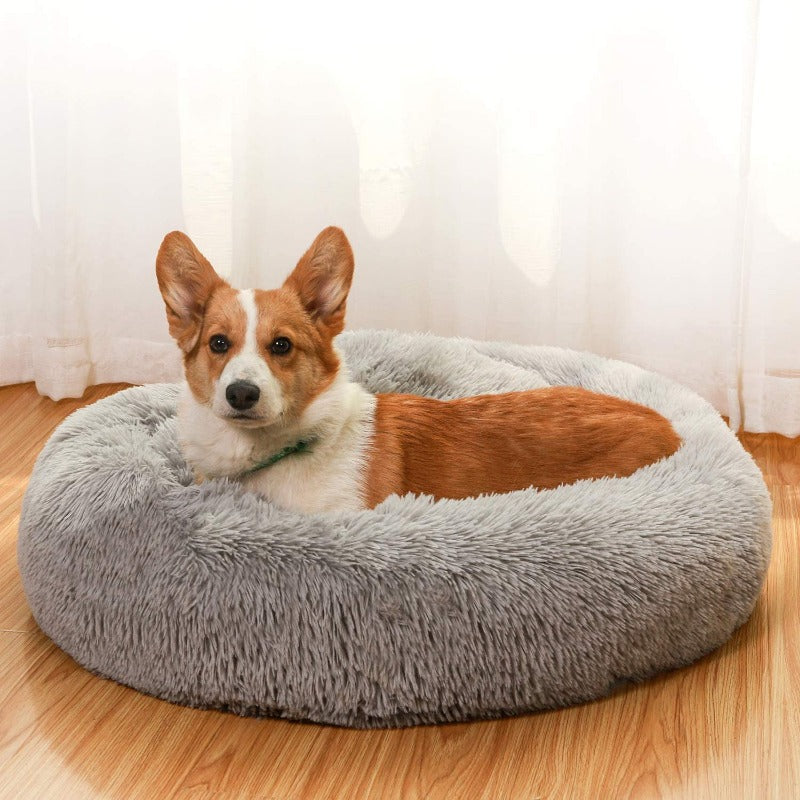 Skorter | Beef Plush Calming Donut Dog Bed for Small to Large Dogs