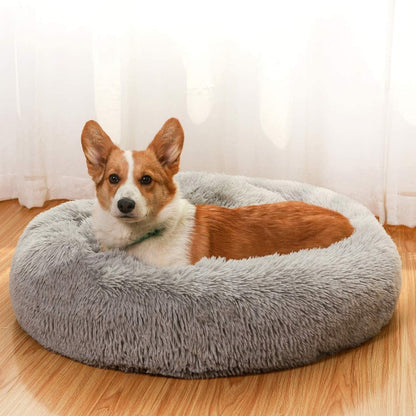Skorter | Beef Plush Calming Donut Dog Bed for Small to Large Dogs