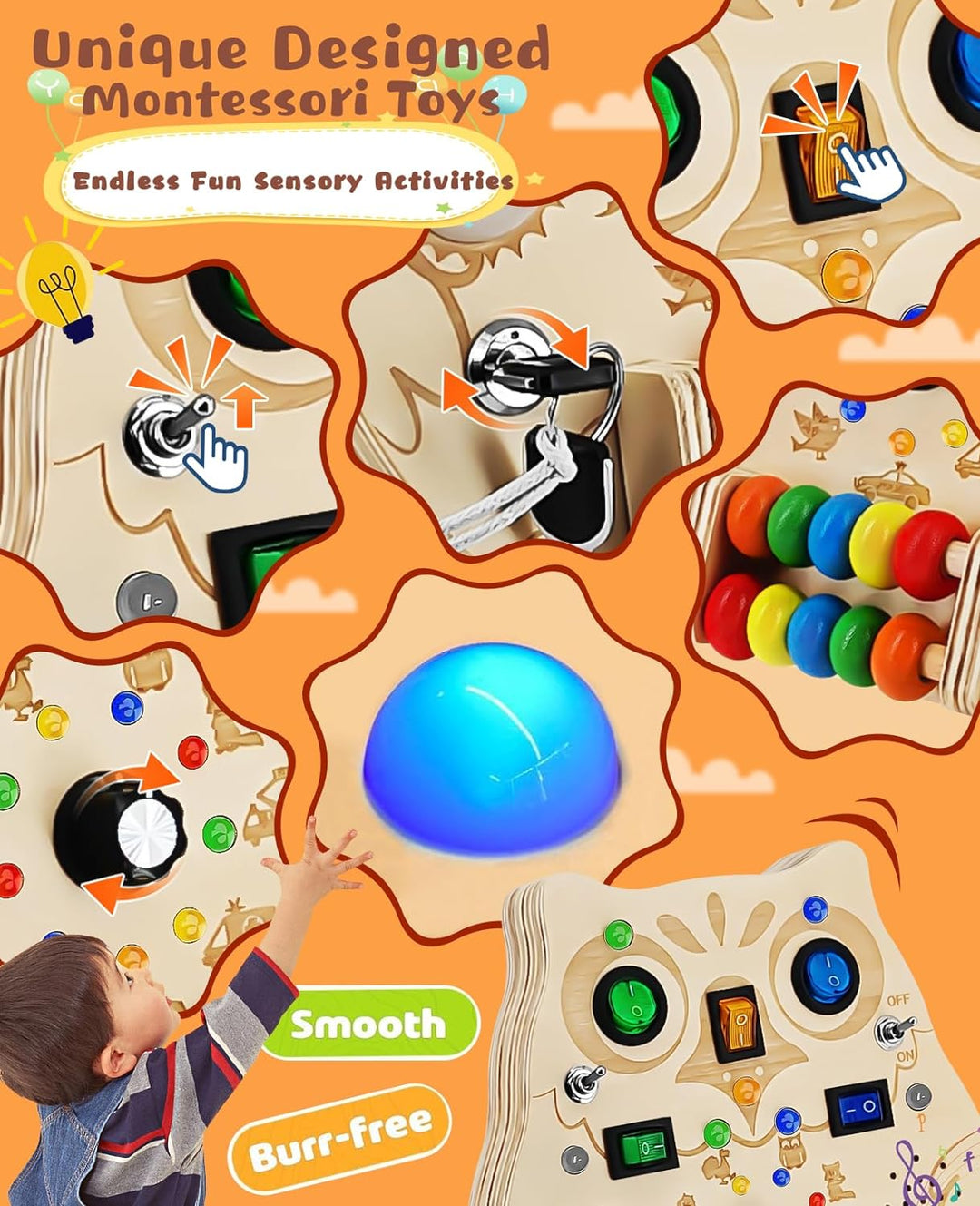 Skorter | SparkOwl Wooden Light Board – Kids LED Learning Toy – SKØRTER