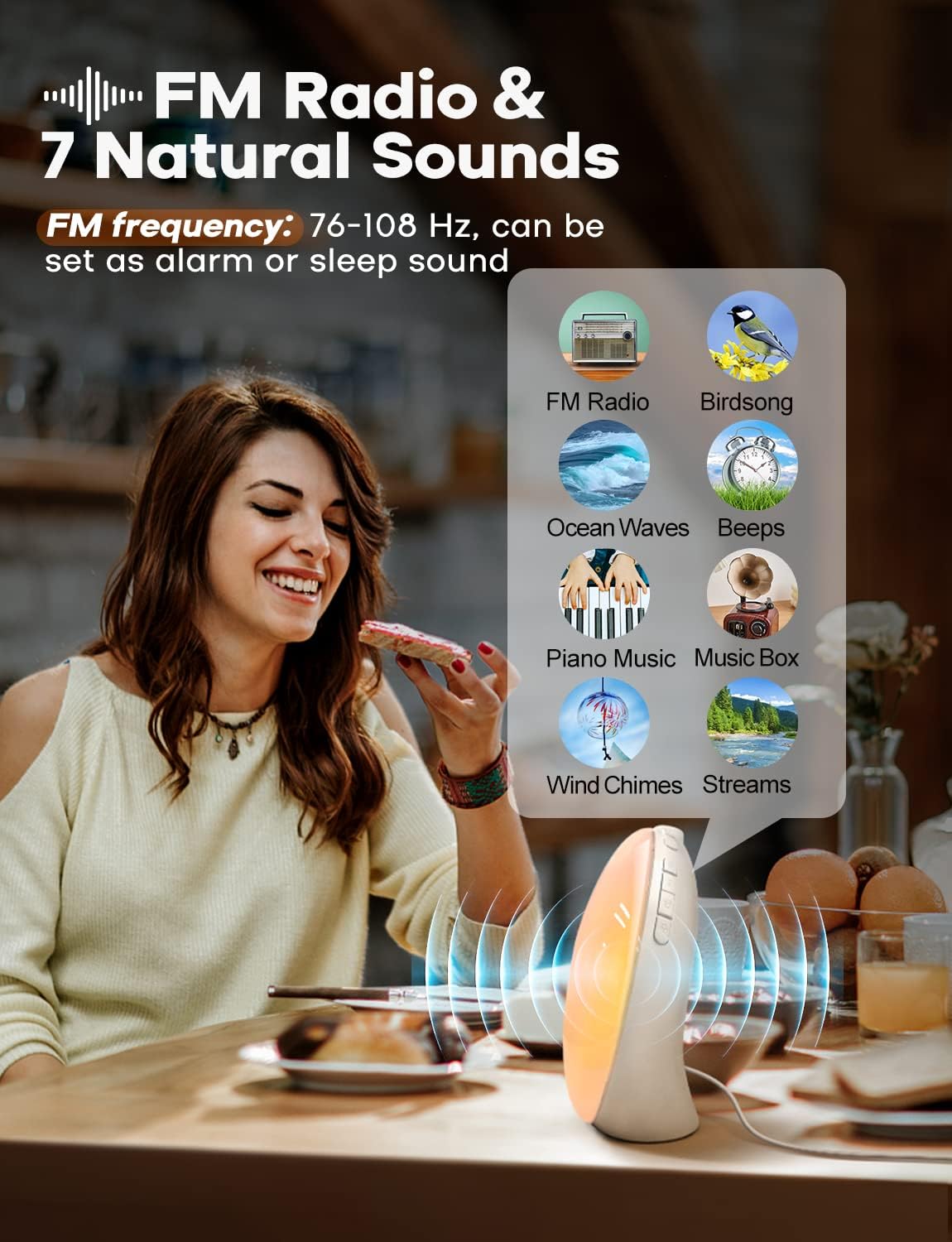 Skorter | GlowRise Natural Wake-Up Light Alarm Clock with Sunrise & Sunset Simulation