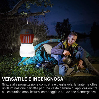 Skorter | Solar LED Mosquito Lamp with Integrated Lantern – Effective Insect Protection and Lighting for Garden and Camping