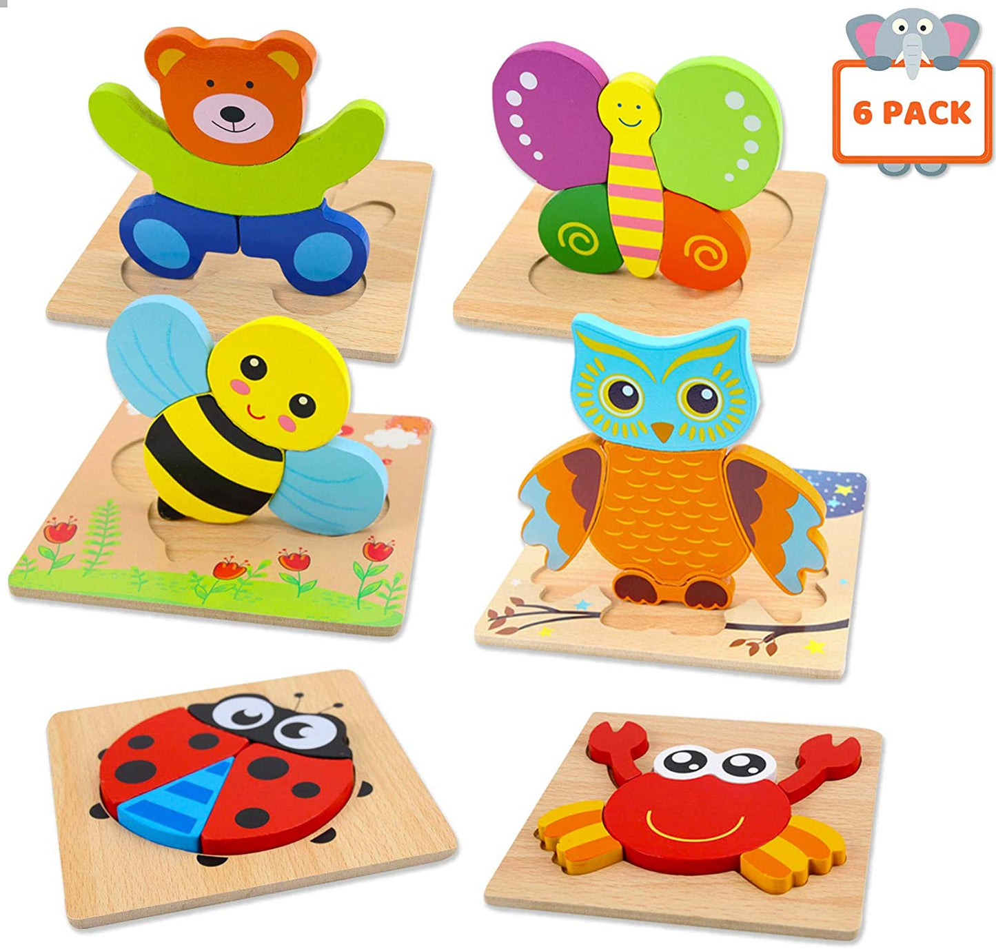 Skorter | Bestseller: 6 Piece Montessori Wooden Puzzles