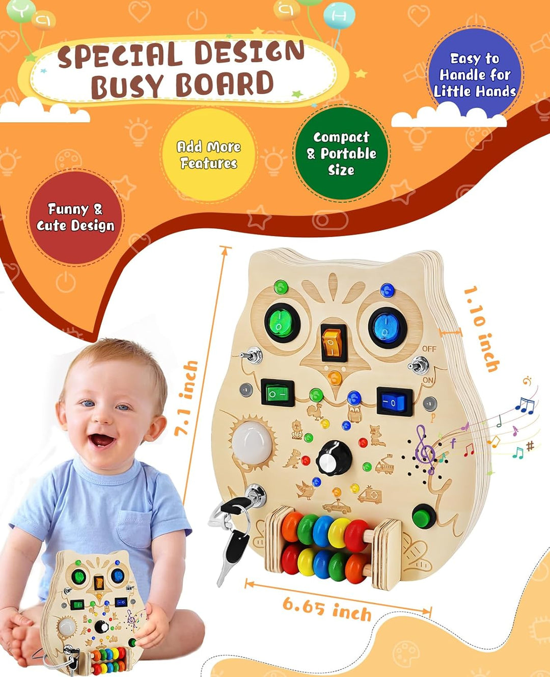 Skorter | SparkOwl Wooden Light Board – Kids LED Learning Toy – SKØRTER