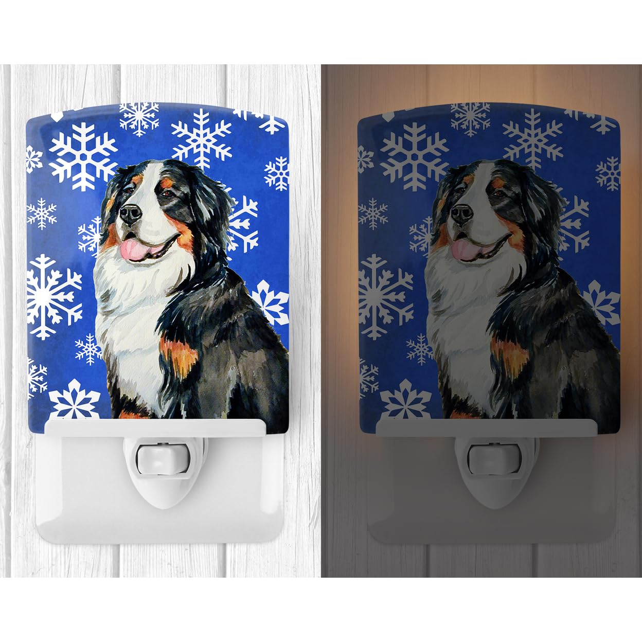 Skorter | Caroline's Treasures Bernese Mountain Dog Holiday Ceramic Night Lamp, 6X4X3, Multicolored