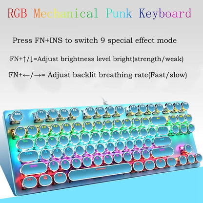 Skorter | 87-Key Mechanical Gaming Keyboard RGB Backlit Blue Switch