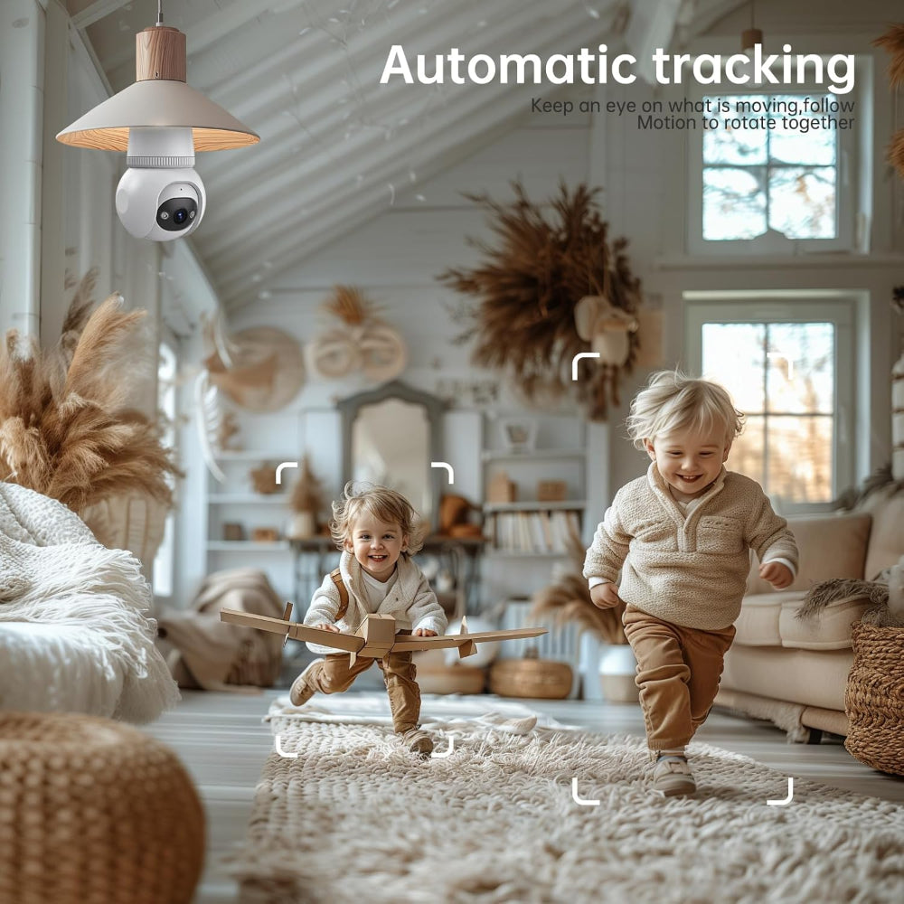 Skørter | 2 Pack Light Bulb Security Camera - Wireless Outdoor - 360° AI Motion Detection